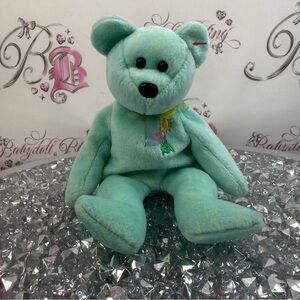 TY Beanie babies plush Ariel rare blue Plush Mint Green Teddy Bear Soft Kids Toy